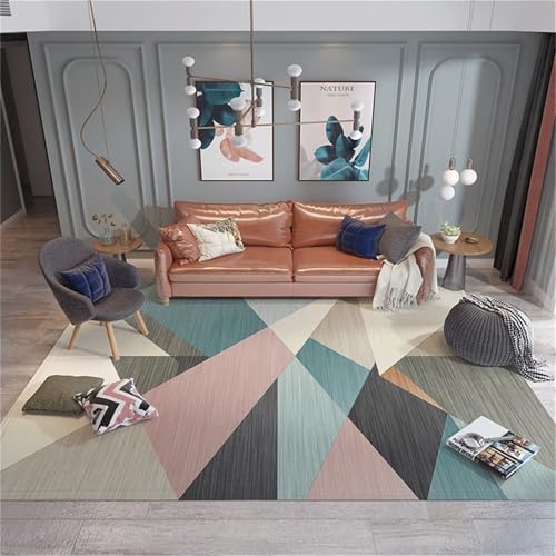 Kunsen Teppich Flur rutschfest kinderzimmer deko Rosa, Blau, Grau Bequeme und langlebige Moderne geometrische Muster für das Wohnzimmer Schlafzimmer eines Mädchens 120x160CM teppichläufer wasc Kunsen Teppich Flur rutschfest kinderzimmer deko Rosa, Blau, Grau Bequeme und langlebige Moderne geometrische Muster für das Wohnzimmer Schlafzimmer eines Mädchens 120x160CM teppichläufer wasc von Kunsen