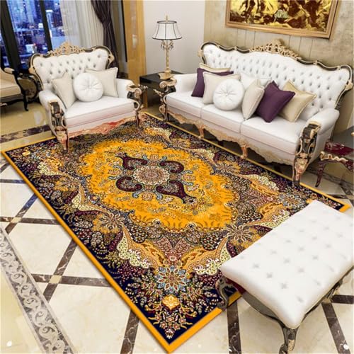 Kunsen Teppich Jugendzimmer Mädchen Flokati Teppich Waschbar Retro-Stil Rechteck 140X200CM von Kunsen