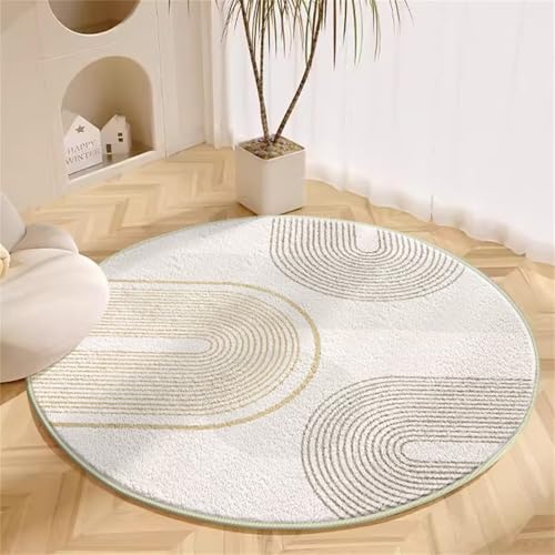 Kunsen Teppich Läufer Schlafzimmer 120x120cm Reisgrau Weiches, langlebiges modernes Streifendesign für das Wohnzimmer und am Bettrand Waschbarer Flur tepich in von Kunsen