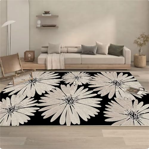 Kunsen Teppich Schlafzimmer Home Design Wohnzimmer großer Teppich Pflanze große Blume rechteckig Schlafzimmer Teppich bequem und langlebig wohnzimmercouch 160X200CM von Kunsen