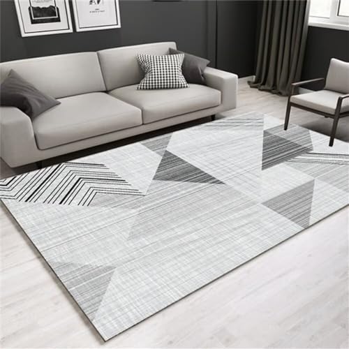 Kunsen Teppich Schlafzimmer Kitchen Rug Grau Geometrisches Design Wohnzimmer Teppich Esszimmer Zubehör Waschbar Teppich Badezimmer 60X100CM von Kunsen