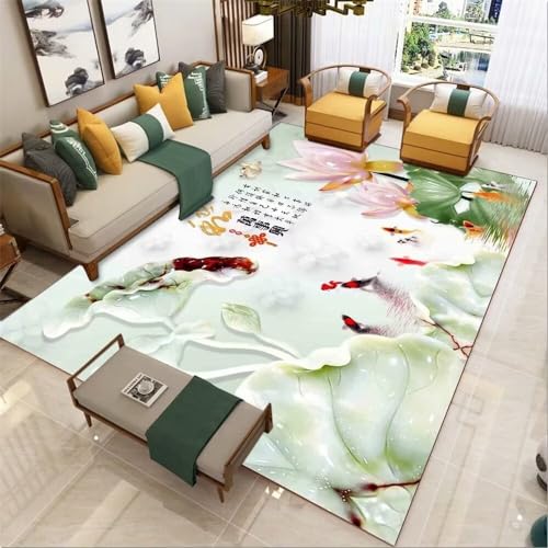 Kunsen Teppich Schlafzimmer Teppich kinderzimmer Sofa Teppich grün geometrisches Design Rechteck kann angepasst Werden sitzecke kinderzimmer 80X120CM von Kunsen