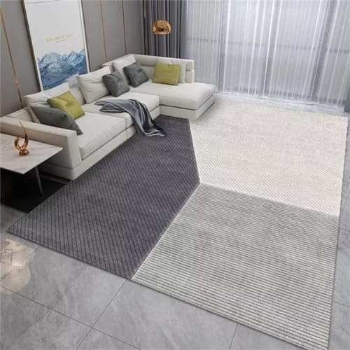 Kunsen Teppich Schlafzimmer büro deko Graues geometrisches Design gelbe Linie passend kann angepasst Werden Dekoration Wohnung 50X80CM von Kunsen