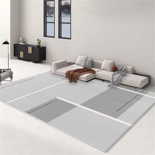Kunsen Teppich Schlafzimmer küchenaccessoires Graues geometrisches Design unregelmäßiger Wohnzimmerteppich rechteckiges Esszimmerzubehör verschleißfest ankleidezimmer 60X100CM von Kunsen