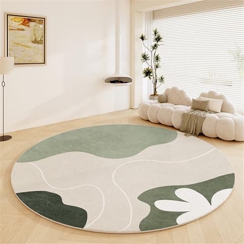 Kunsen Teppich Teenager Mädchen 160x160cm Grün Weich, komfortabel und modern, ideal für Wohnzimmer Schlafzimmer Spielmatte esszimmer von Kunsen