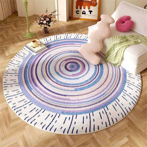 Kunsen Teppich Wohnzimmer 40x40cm Blau, Lila Bequeme, langlebige Moderne Streifen für das und Kinderzimmer Kinderteppiche Fußmatte Schmal von Kunsen
