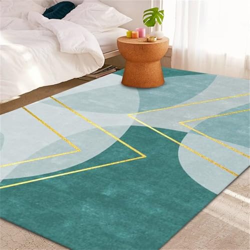 Kunsen Teppich Wohnzimmer Teppich Boden Waschbar blau 140X200CM von Kunsen