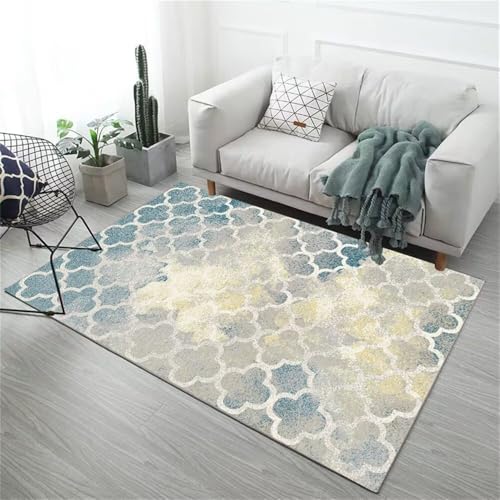 Kunsen Teppich eingangsbereich Teppich bürostuhl geeignet Waschbar blau 300X400CM von Kunsen