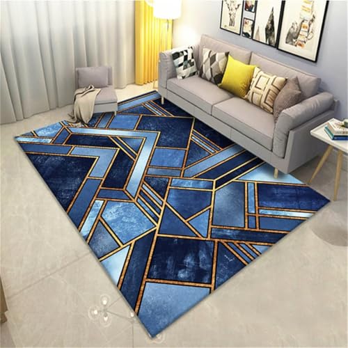 Kunsen Teppich für Kinder Schreibtisch Teppich Waschbar blau 100X160CM von Kunsen