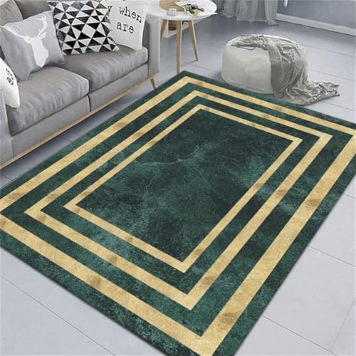 Kunsen Teppich jugendzimmer deko Schlafzimmer Gelb-grünes Farbschema Sofakissen pflegeleicht rutschfest 120X200CM von Kunsen
