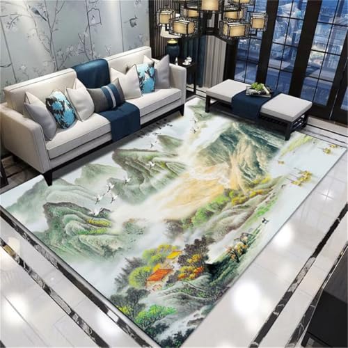 Kunsen Teppich schreibtischstuhl Outdoorteeppich Waschbar Grün 120X180CM von Kunsen