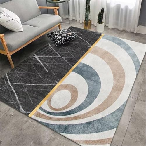 Kunsen Teppich schreibtischstuhl Teppich Wohnzimmer waschbar Waschbar blau 120X160CM von Kunsen