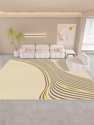 Kunsen Teppich schreibtischstuhl deko büro Grau gelb abstraktes Design rechteckig lässig Dekoration modernen Stil Anti-Fouling Flur deko 160X200CM von Kunsen