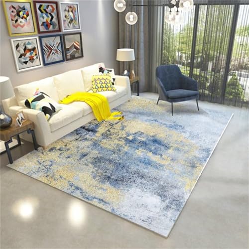 Kunsen Teppich tür Abstrakter, einfacher Wohnzimmerteppich, schmutzabweisend Teppich knüpfen grau Teppich arbeitszimmer 100X160CM von Kunsen