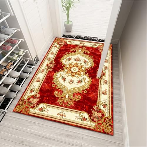 Kunsen Teppich tür Teppich schreibtischstuhl Waschbar rot 80X160CM von Kunsen