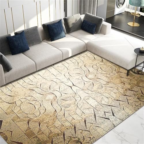 Kunsen Teppich unter esstisch Moderner, Abstrakter, einfacher Teppich mit niedrigem Flor für Wohnzimmer und Schlafzimmer Kleiner Teppich Mehrfarbig weicher Teppich 120X180CM von Kunsen