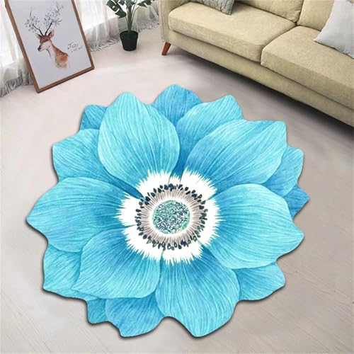 Kunsen Teppichs Schlafzimme Waschbare Bleu 1 60x60CM,Kleine teppiche Motifs floraux modernes for Wohnungs,Lesesessel von Kunsen