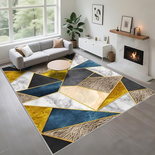 Kunsen Verschleißfest Wohnzimmers Teppichs 120X180Cm Blau, Gelb, Grau, Kurzflor Moderne Geometrie Kommt Im Küchenflur Zum Einsatz Kunsen Verschleißfest Wohnzimmers Teppichs 120X180Cm Blau, Gelb, Grau, Kurzflor Moderne Geometrie Kommt Im Küchenflur Zum Einsatz von Kunsen