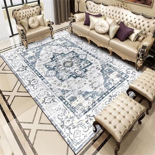 Kunsen Waschbar Bettvorleger Schlafzimmer rutschfest 100X120Cm Grau,Blauer, Kurzflor Vintage-Blumen Kunsen Waschbar Bettvorleger Schlafzimmer rutschfest 100X120Cm Grau,Blauer, Kurzflor Vintage-Blumen von Kunsen