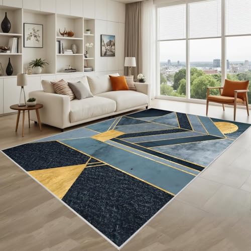 Kunsen Waschbar Tepiche Für Wohnzimmer Blau, Gelb 70X140Cm Kurzflor Moderne Geometrie Für Flurbüros Kunsen Waschbar Tepiche Für Wohnzimmer Blau, Gelb 70X140Cm Kurzflor Moderne Geometrie Für Flurbüros von Kunsen
