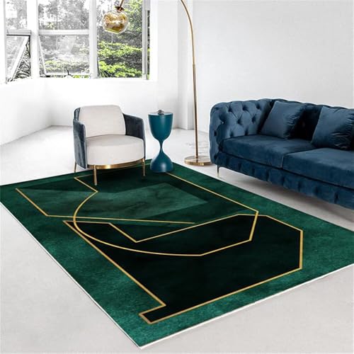 Kunsen Waschbare Teppiche In Waschmaschine 160X230CM Grün Teppich Wohnzimmer Waschbar Waschbarer Flur Salonteppich von Kunsen