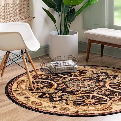 Kunsen Waschbare Teppiche In Waschmaschine 80x80cm Mehrfarbig Einfach zu pflegendes, Retro-florales Muster für Wohnzimmer und Schlafzimmer Auslegware Teppichboden Designer Teppich von Kunsen
