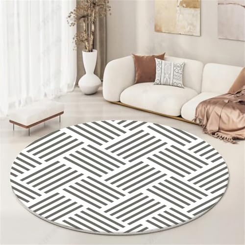 Kunsen Waschbarer Teppich 40x40cm Grau Weiches, langlebiges modernes Streifendesign für das Wohnzimmer und Schlafzimmer am Bettrand Kinder Teppiche Spielmatte von Kunsen