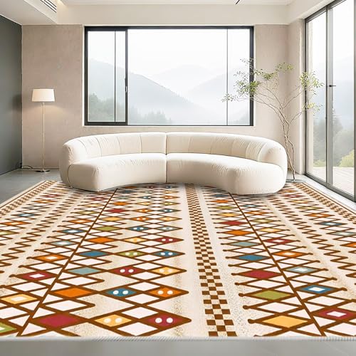 Kunsen Waschbarer Teppich Wohnzimmer Braun 160x200cm,Kurzflor Moderne Geometrie für Schlafzimmer,Vorzimmer,Esstisch Kunsen Waschbarer Teppich Wohnzimmer Braun 160x200cm,Kurzflor Moderne Geometrie für Schlafzimmer,Vorzimmer,Esstisch von Kunsen