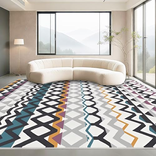 Kunsen Waschbarer Teppich Wohnzimmer Grau 50x80cm,Kurzflor Moderne Geometrie für Schlafzimmer,Vorzimmer,Esstisch Kunsen Waschbarer Teppich Wohnzimmer Grau 50x80cm,Kurzflor Moderne Geometrie für Schlafzimmer,Vorzimmer,Esstisch von Kunsen