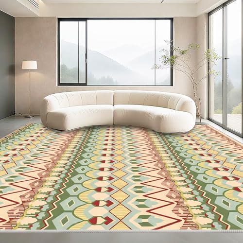 Kunsen Waschbarer Teppich Wohnzimmer Grün 200x290cm,Kurzflor Moderne Geometrie für Schlafzimmer,Vorzimmer,Esstisch Kunsen Waschbarer Teppich Wohnzimmer Grün 200x290cm,Kurzflor Moderne Geometrie für Schlafzimmer,Vorzimmer,Esstisch von Kunsen