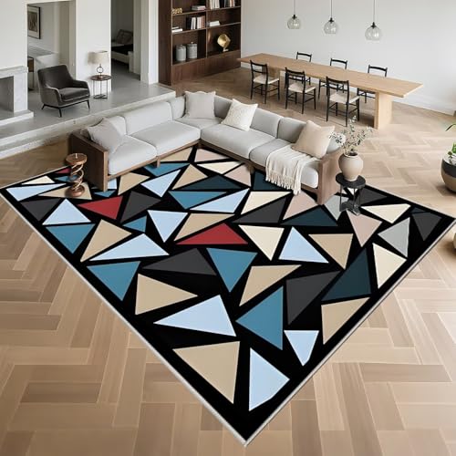 Kunsen Weich Moderne Teppiche Wohnzimmer 100x160cm,Dreieckige Geometrie,Kuschel für Kinderzimmer,Wohnungs,Flur Blau Kunsen Weich Moderne Teppiche Wohnzimmer 100x160cm,Dreieckige Geometrie,Kuschel für Kinderzimmer,Wohnungs,Flur Blau von Kunsen