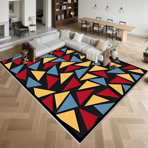 Kunsen Weich Moderne Teppiche Wohnzimmer 130x190cm,Dreieckige Geometrie,Flach,Pflegeleicht für Kinderzimmer,Wohnungs,Flur Rot Kunsen Weich Moderne Teppiche Wohnzimmer 130x190cm,Dreieckige Geometrie,Flach,Pflegeleicht für Kinderzimmer,Wohnungs,Flur Rot von Kunsen