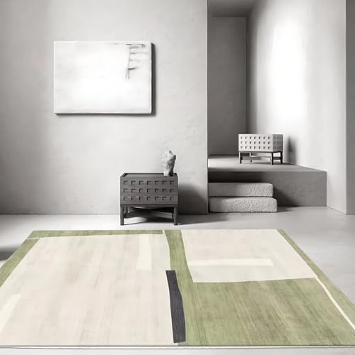Kunsen Weich Teppich Wohnzimmer Groß 200x240cm,Abstrakte Geometrie,Waschbar,Pflegeleicht für Mädchen Kinderzimmer,Wohn,Flur Grün von Kunsen