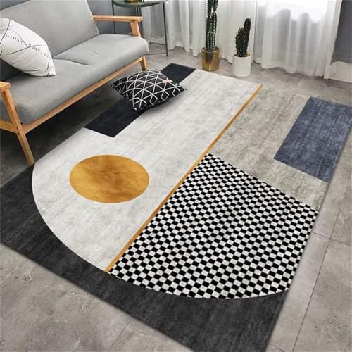 Kunsen Wohnzimmer Couch deko Schlafzimmer grau blau geometrisch Teppich pflegeleicht rutschfest 120X200CM von Kunsen