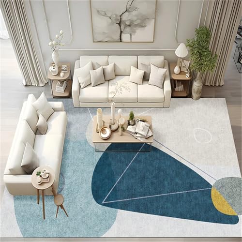 Kunsen Wohnzimmer Dekoration Teppich Flur Blau Bequemes, langlebiges, modernes, minimalistisches Design für Schlafzimmer und Arbeitszimmer 80x120CM wohnzimmerteppich von Kunsen