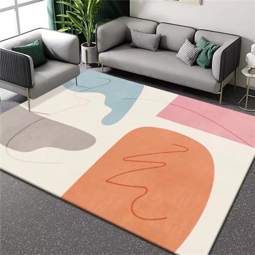 Kunsen Wohnzimmer Stuhl teppichabwaschbarer teppichVerschleißfestUnregelmäßige Farbe Freizeit Sofa Teppich Esszimmer Schlafzimmer Teppich Anti-Foulingteppich jugendzimmer mädchen80X160CM von Kunsen
