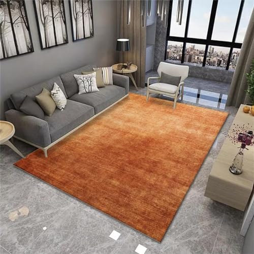 Kunsen Wohnzimmer modern Teppich Teppich Wohnzimmer Orange minimalistischer Wohnzimmer Teppich in Mehreren Größen wohnzimmerdeko Teppich 70x140cm von Kunsen