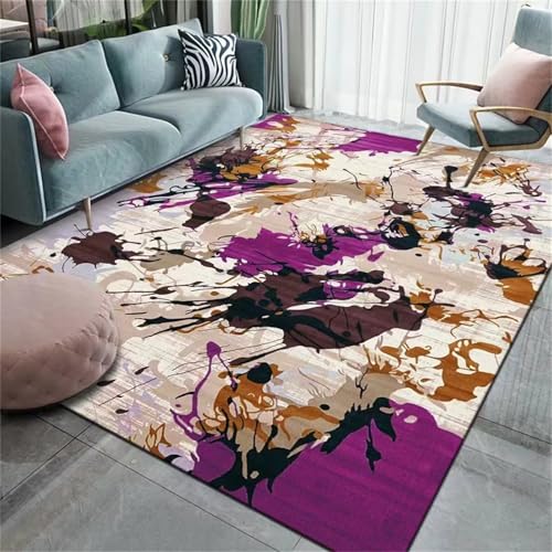 Kunsen Wohnzimmerteppich Teppich schreibtischstuhl Blau Weiche, waschbare Wohnzimmerdekoration mit Blättermuster 80x200CM tepiche für Wohnzimmer Kunsen Wohnzimmerteppich Teppich schreibtischstuhl Blau Weiche, waschbare Wohnzimmerdekoration mit Blättermuster 80x200CM tepiche für Wohnzimmer von Kunsen