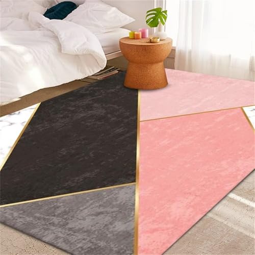 Kunsen bettumrandung Teppich Teppich bürostuhl geeignet Waschbar Rosa 200X280CM von Kunsen