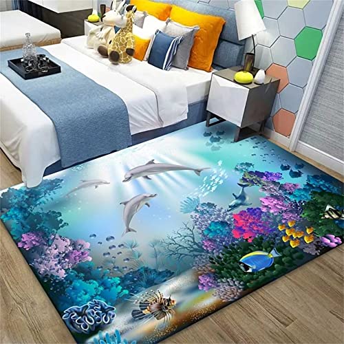 Kunsen kinderteppich mädchen einfach zu säubern Kinderzimmer Kristall Samt Teppich blau Unterwasserwelt strapazierfähig und bequem Teenager deko 120 x 160 cm Kunsen kinderteppich mädchen einfach zu säubern Kinderzimmer Kristall Samt Teppich blau Unterwasserwelt strapazierfähig und bequem Teenager deko 120 x 160 cm von Kunsen