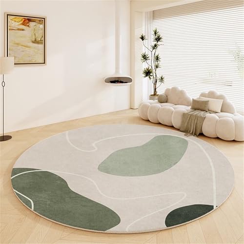 Kunsen modernes Wohnzimmer-Accessoires 140x140cm Grün Grau Bequem, langlebig, modern und minimalistisch, geeignet für das Wohnzimmer Schlafzimmer am Bettkopfende Schallschutz Teppich Kinder von Kunsen