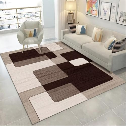 Kunsen outdoorteppich 120X200CM braun modernes, waschbares Wohnzimmer mit geometrischem Muster Teppich Kinder Teppiche von Kunsen
