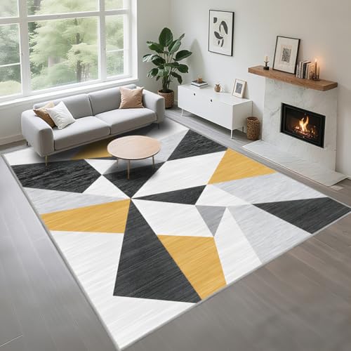 Kunsen rutschfest Bettumrandung Teppich 100X200Cm Gelb, Grau, Kuschelig Weich Modern Geometrische Muster Werden Im Wohnzimmer Und Im Schlafzimmer Von Jugendlichen Verwendet Kunsen rutschfest Bettumrandung Teppich 100X200Cm Gelb, Grau, Kuschelig Weich Modern Geometrische Muster Werden Im Wohnzimmer Und Im Schlafzimmer Von Jugendlichen Verwendet von Kunsen