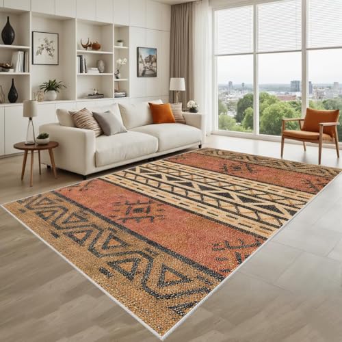 Kunsen rutschfest Wohnzimmer Teppichs Braun 100X160Cm Kurzflor Retro-Geometrie Für Flurbüros Kunsen rutschfest Wohnzimmer Teppichs Braun 100X160Cm Kurzflor Retro-Geometrie Für Flurbüros von Kunsen