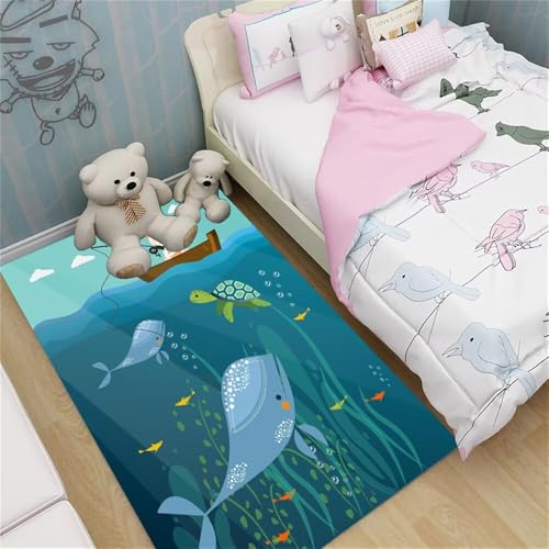 Kunsen schmutzabweisender Teppich esstisch Teppich Waschbar blau 180X250CM Kunsen schmutzabweisender Teppich esstisch Teppich Waschbar blau 180X250CM von Kunsen