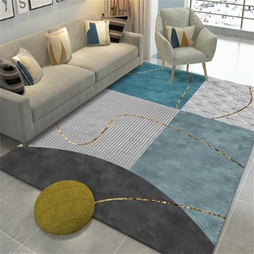 Kunsen sitzecke kinderzimmer deko Schlafzimmer Grau-Blaue geometrische Design-Liniendekoration kann angepasst Werden 80X120CM von Kunsen
