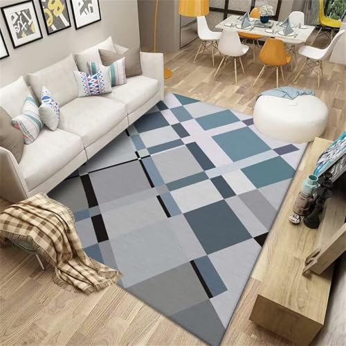 Kunsen teppiche fürs kinderzimmer 160X230CM Blau Graues, waschbares Wohnzimmer mit modernem geometrischem Muster Waschbare In Waschmaschine Teppich Flur Lang Kunsen teppiche fürs kinderzimmer 160X230CM Blau Graues, waschbares Wohnzimmer mit modernem geometrischem Muster Waschbare In Waschmaschine Teppich Flur Lang von Kunsen