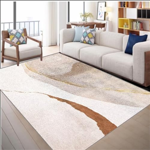 Kunsen wohnzimmerteppich küchenteppich waschbar rutschfest Grauer Büroteppich im minimalistischen Design ist pflegeleicht Teppich büro 120X160CM von Kunsen