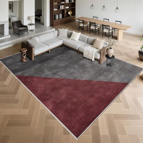 Kurzflor Teppich Wohnzimmer 80x160cm,Moderne Geometrie,Kuschelig Weich für Schlafzimmer,Esszimmer,Küche Rot Kurzflor Teppich Wohnzimmer 80x160cm,Moderne Geometrie,Kuschelig Weich für Schlafzimmer,Esszimmer,Küche Rot von Kunsen