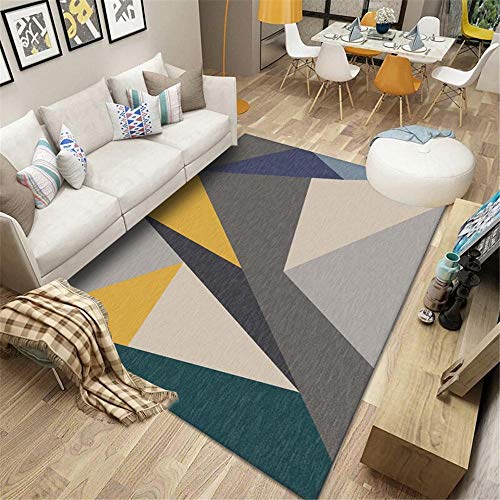 Teppich Flur Teppich Gelbgrau grün Einfache Geometrische Muster Wohnzimmer Sofa Teppich Dekoration Schlafzimmer Teppich Teppich babyzimmer 80*160cm von Kunsen